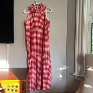 Sara Campbell‎ Red Gingham Tiered Midi Dress XS
